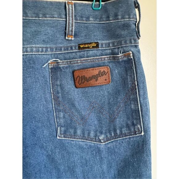 Vintage Wrangler Men’s Blue Slim Fit Denim Jeans sz 38/36 Western Rodeo USA - Picture 4 of 6